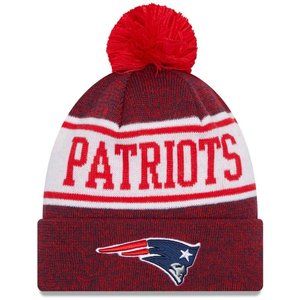 New Era New England Patriots headwear Winter Ski Cap Banner Cuffed Knit Red/Navy
